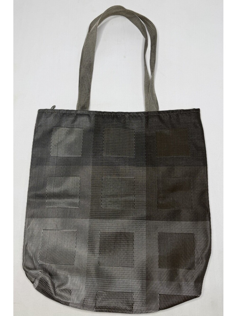 Chilewich Woven Gray Check Mesh Shopper Minimalist Beach Market Tote P64